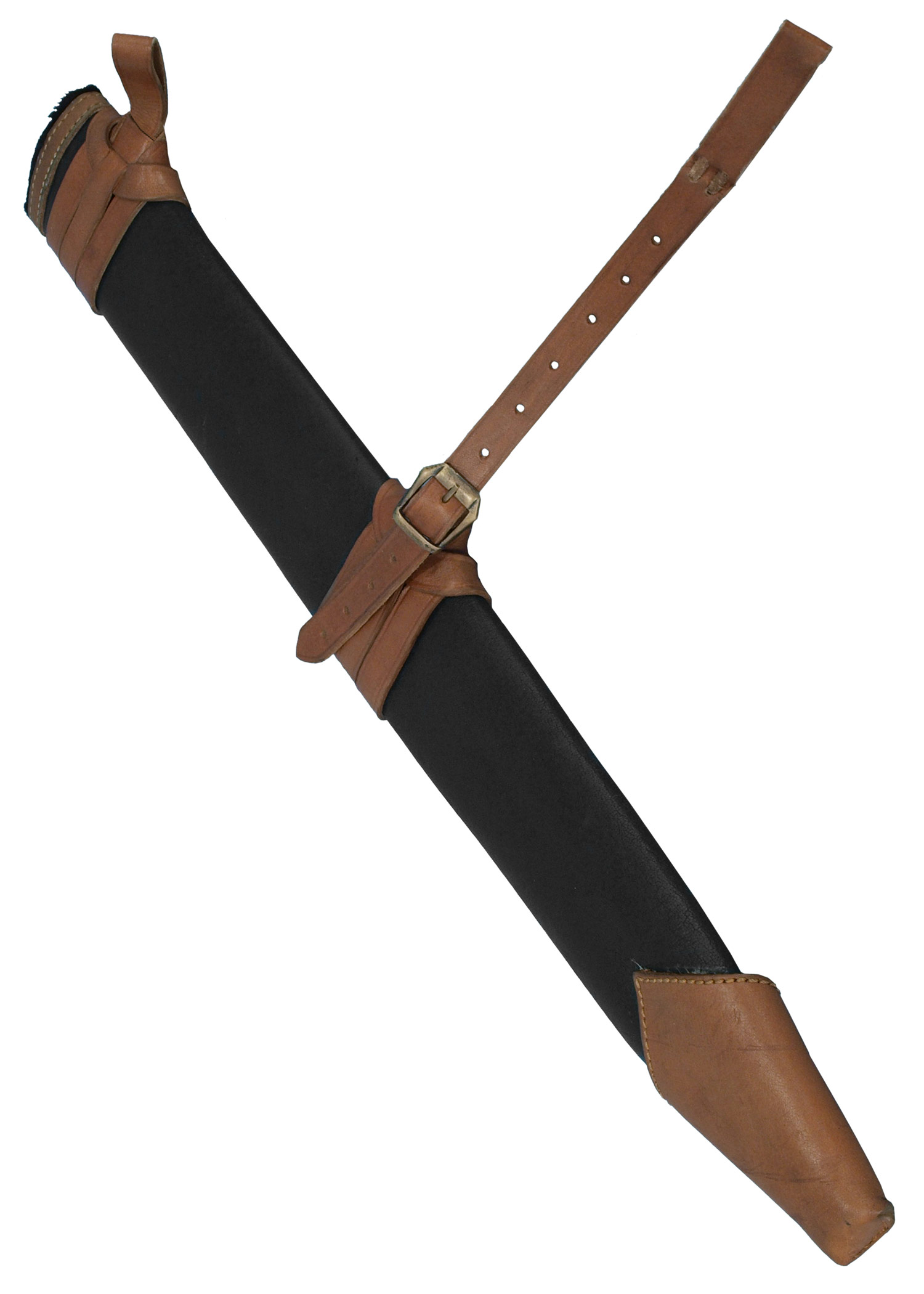 Schwertscheide aus Leder Mittel für Rechtshänder (LARP) Schwarz