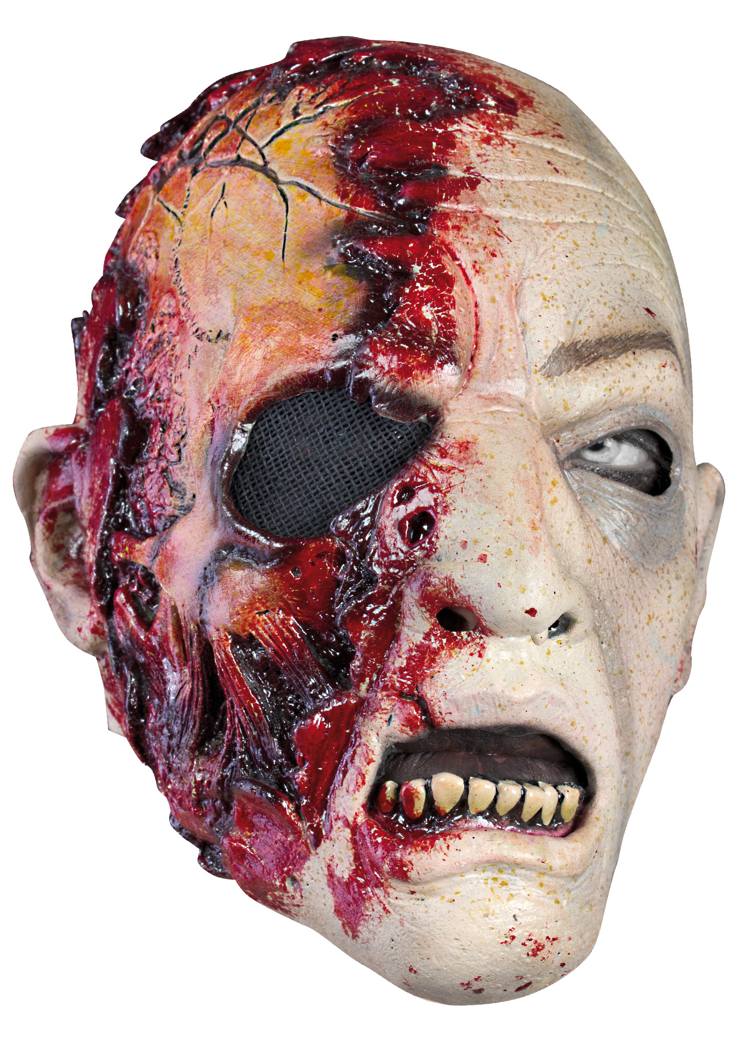 Zombie Maske hautfarben mit Blut (LARP)